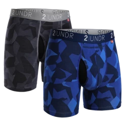 2UNDR 2 Pack - Swing Shift Boxer Brief Black Camo/Blue Camo