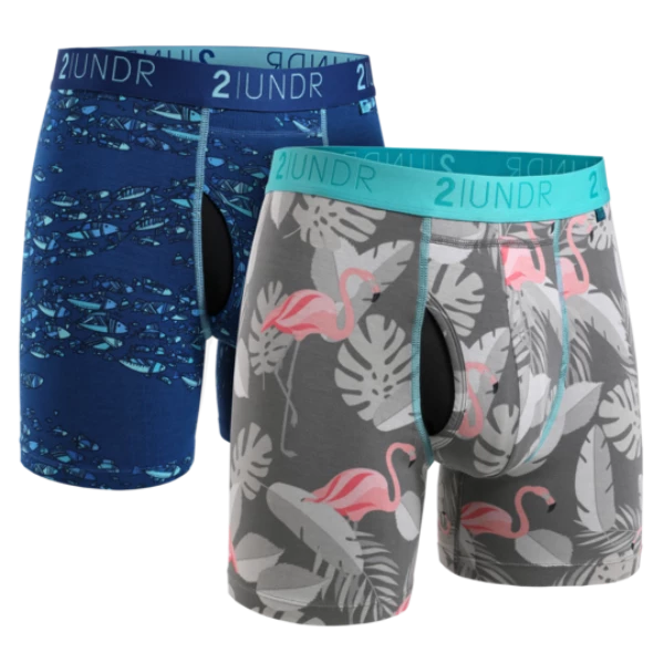 2UNDR 2 Pack - Swing Shift Boxer Brief Fish School/Flamingo 3 2UNDR 2 Pack - Swing Shift Boxer Brief Fish School/Flamingo