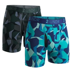 2UNDR 2 Pack - Swing Shift Boxer Brief Water/Forest Camo