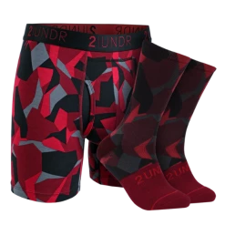 2UNDR SS Boxer Brief/Sock Pack - Fire Camo