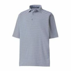 Footjoy Lisle Feeder Stripe Self Collar Polo - Mens 9 Footjoy Lisle Feeder Stripe Self Collar Polo - Mens -Men's Apparel Shop Footjoy Lisle Feeder Stripe Self Collar Polo Mens Polo 3