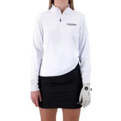 Full Wedge Golf - White Q-Zip - Womens