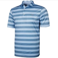 Greg Norman Fading Geo Pattern Stripe Polo - Mens
